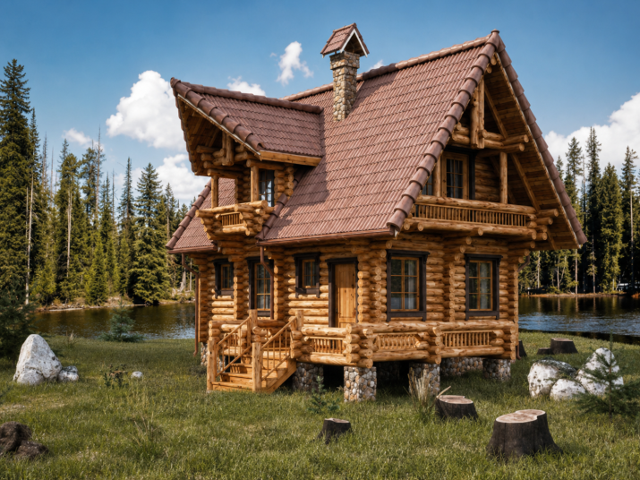 Дом-баня «Отрада» 84 м² из оцилиндрованного бревна - 1850000 ₽ | Скрижалъ